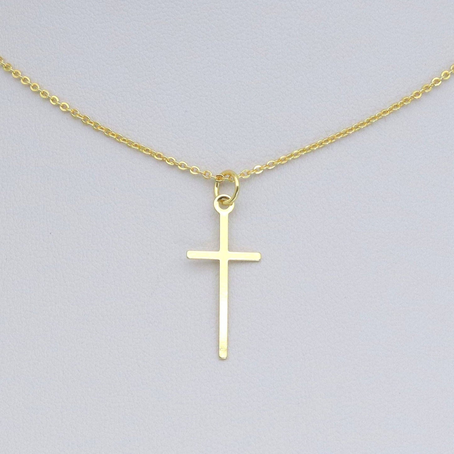Cross Charms Hunny B's Thin Long Gold Cross