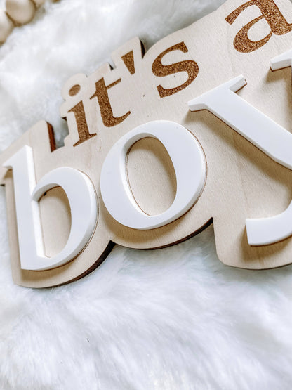 It’s a Boy Gender Reveal Announcement Sign