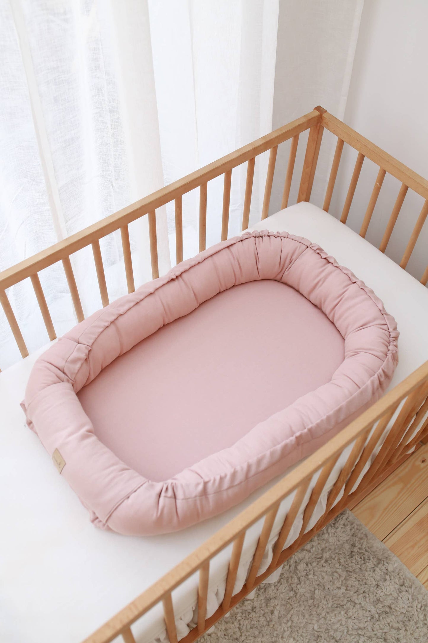 Linen babynest - beige