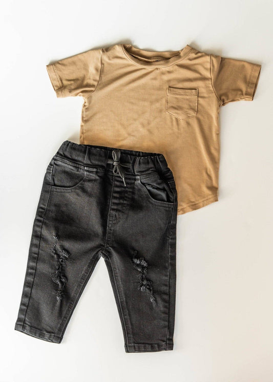 Black Distressed Bamboo Skinny Jeans Jettson Cole LLC