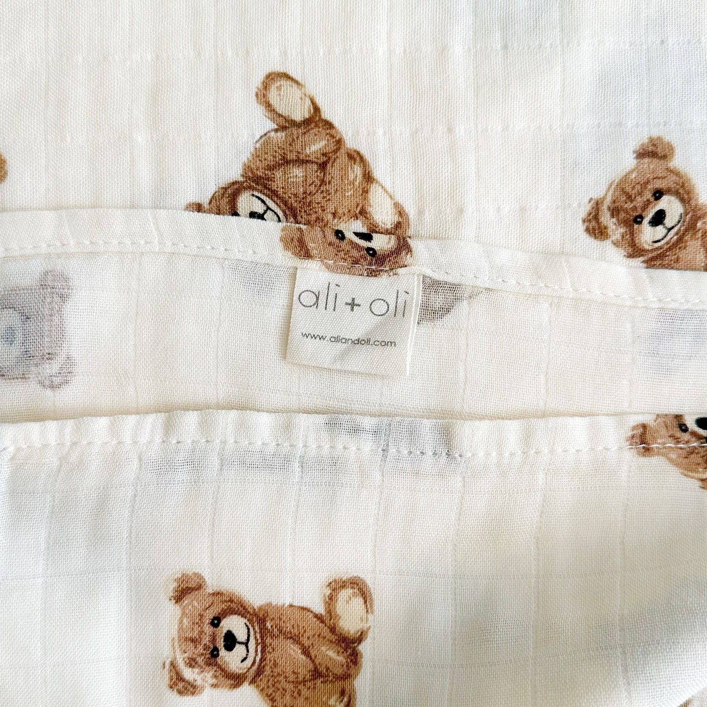 Muslin Swaddle Blanket (Teddy Bear)