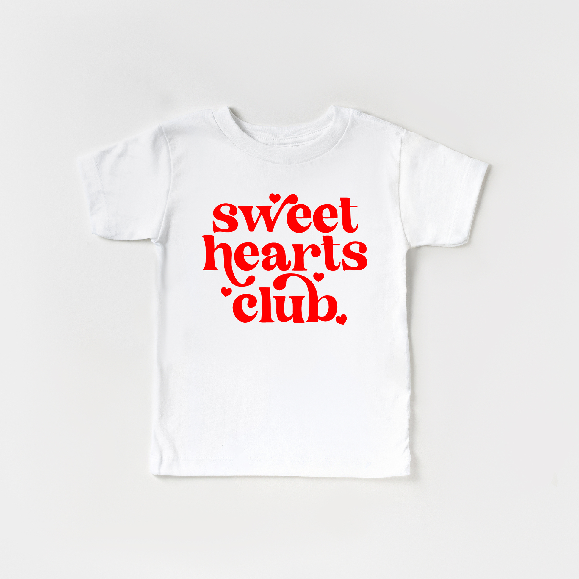 Sweet Hearts Club Valentines Day Shirt Toddler and Youth Benny & Ray Apparel White 3T