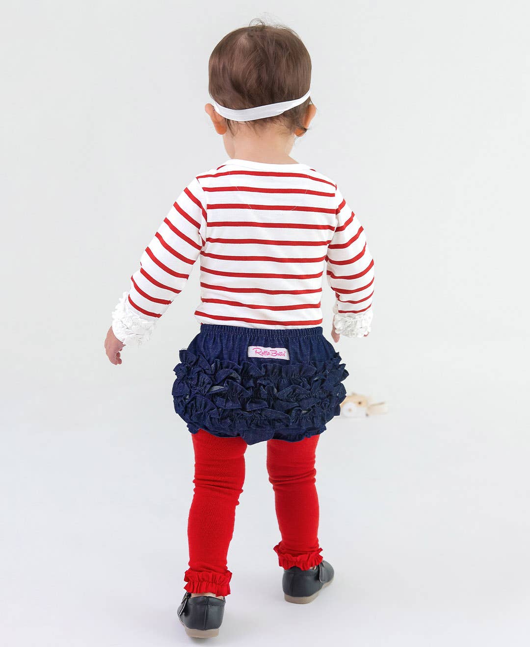 Girls Red Footless Ruffle Tights RuffleButts + RuggedButts