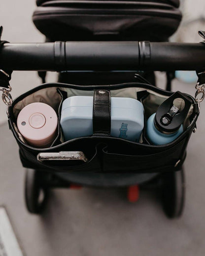 Signature Stroller Caddy - Black Dimple Vegan Leather OiOi