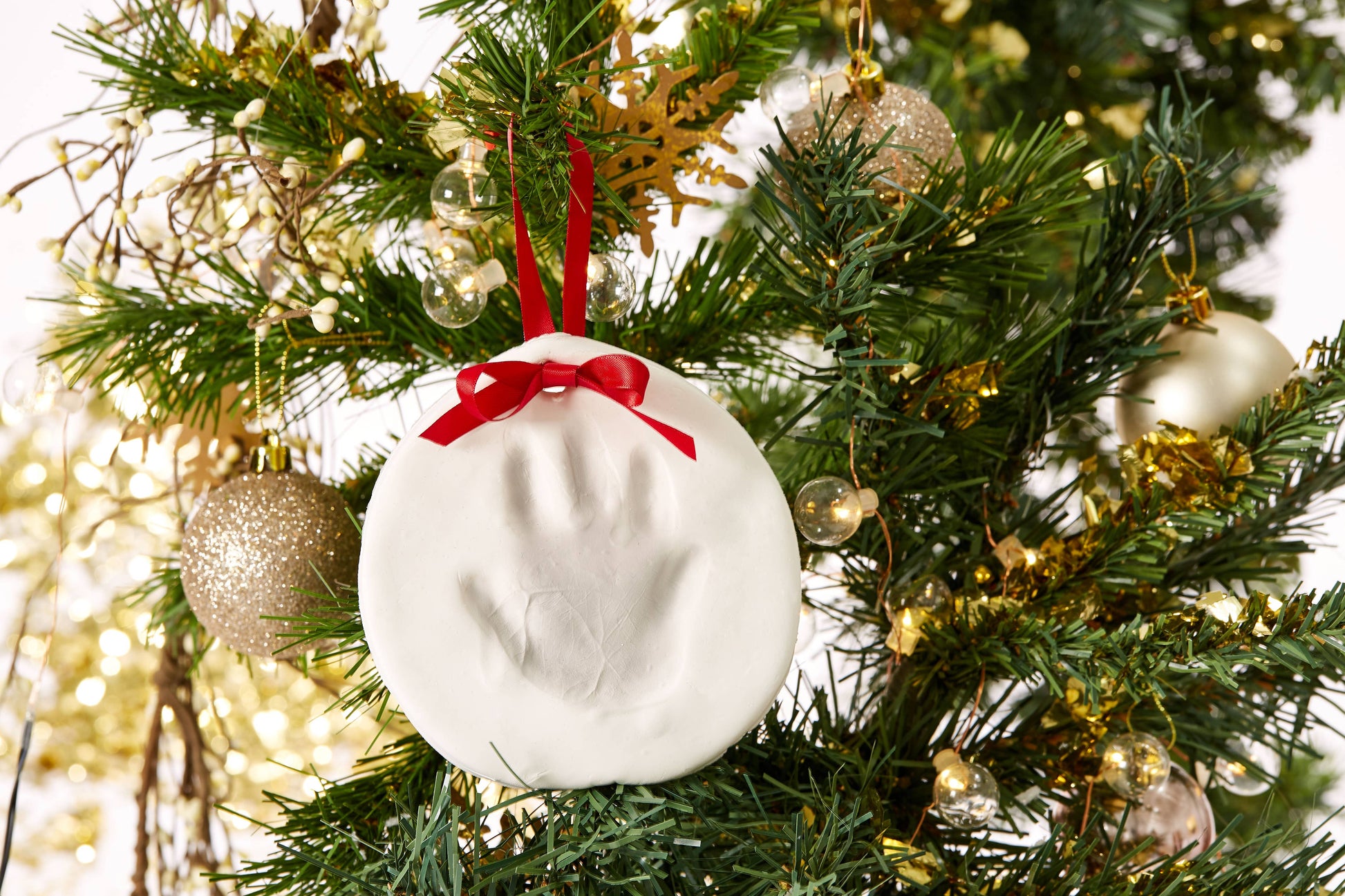 Baby Christmas Handprint or Footprint Keepsake Ornament Pearhead