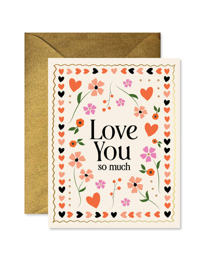 Mosaic Floral Love You Greeting Card Ginger P. Designs