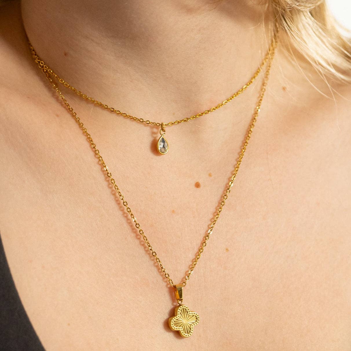 18K Gold PVD Teardrop Birthstone Charm WJW