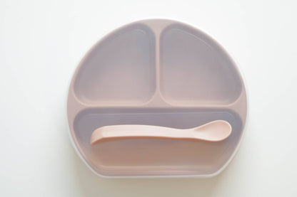 Silicone Suction Plate With Lid and Spoon