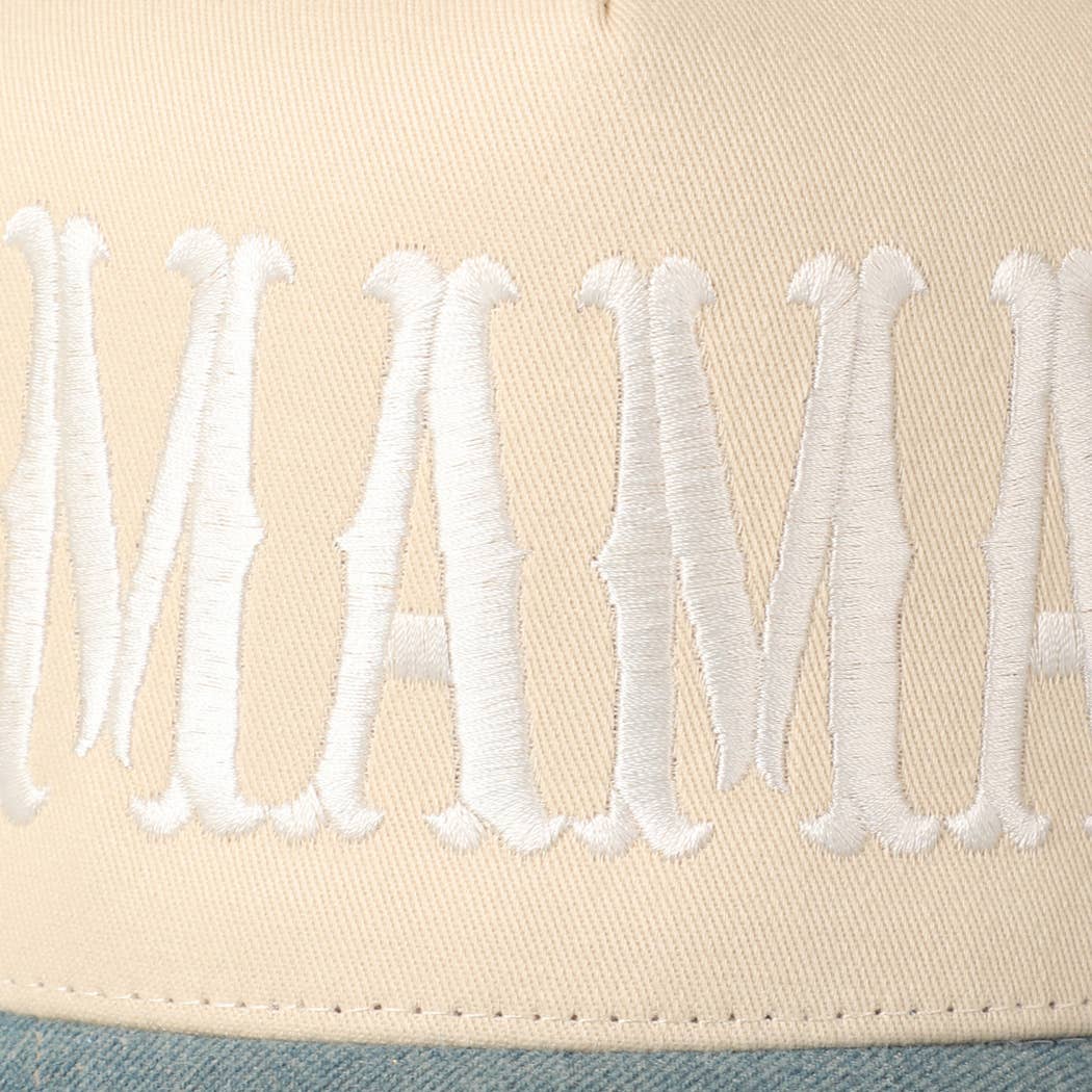 MAMA Typographic Design Embroidery Baseball Cap Fashion City