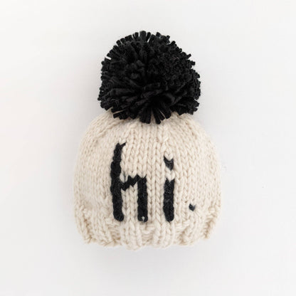 Hi. Black Hand Knit Beanie Hat Baby & Kids