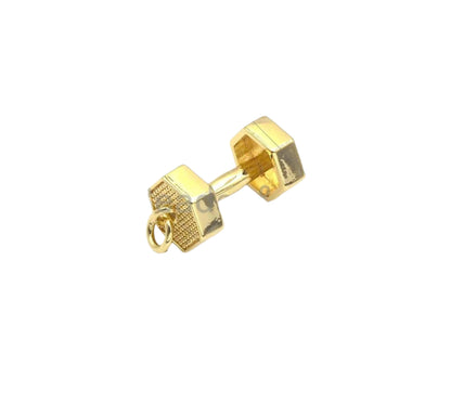 18K Gold Filled Gold Dumbbell Charm BestBeads&Beyond