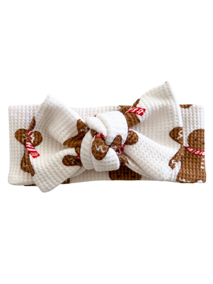 Organic Waffle Knot Bow, Gingerbread Man