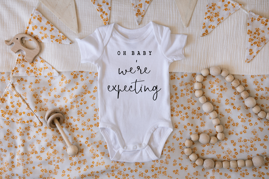 Oh Baby We're Expecting Pregnancy Announcement Onesie