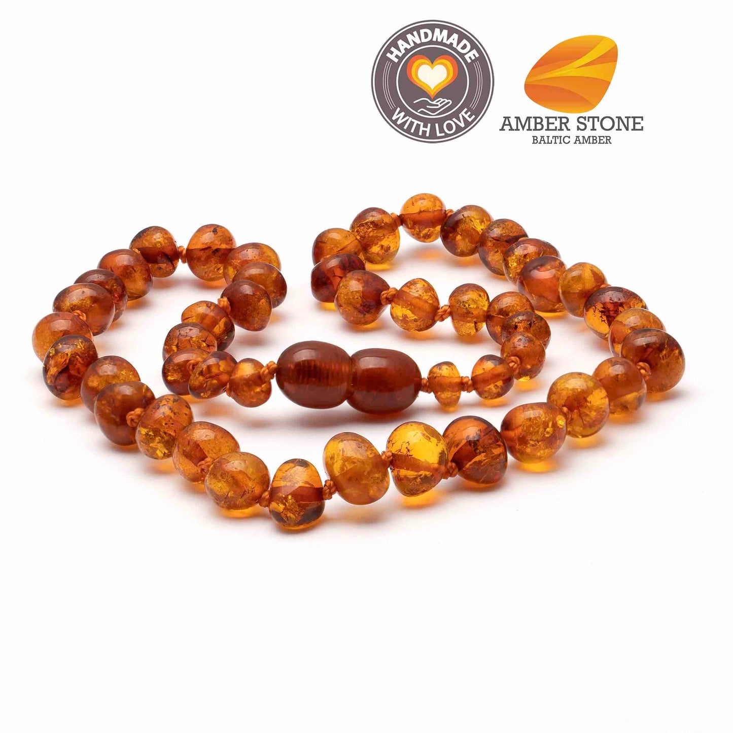 Baroque Amber Necklace - Dark Amber