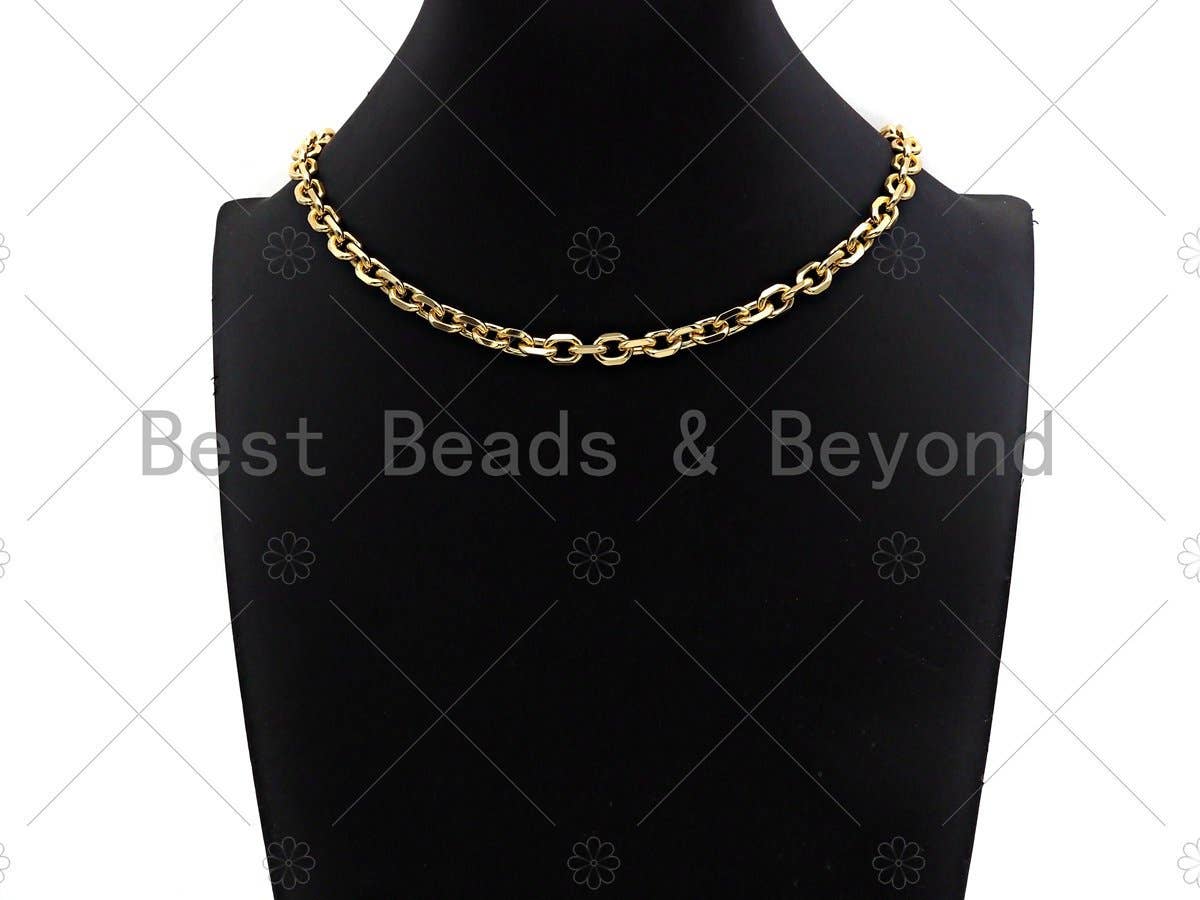 18" Gold Filled Chunky Oval Link Chain Necklace (Adjustable) BestBeads&Beyond