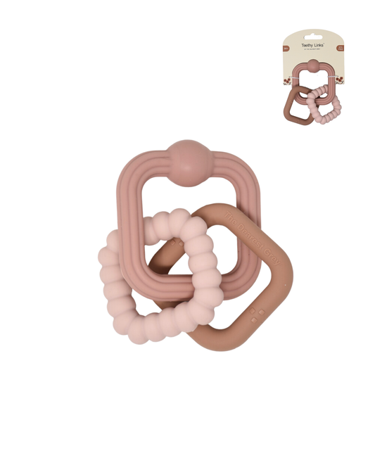 Teethy Links Teether | Pink Lemonade The Dearest Grey