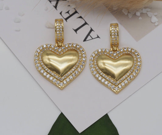 Heart Charms Hunny B's Pave Heart