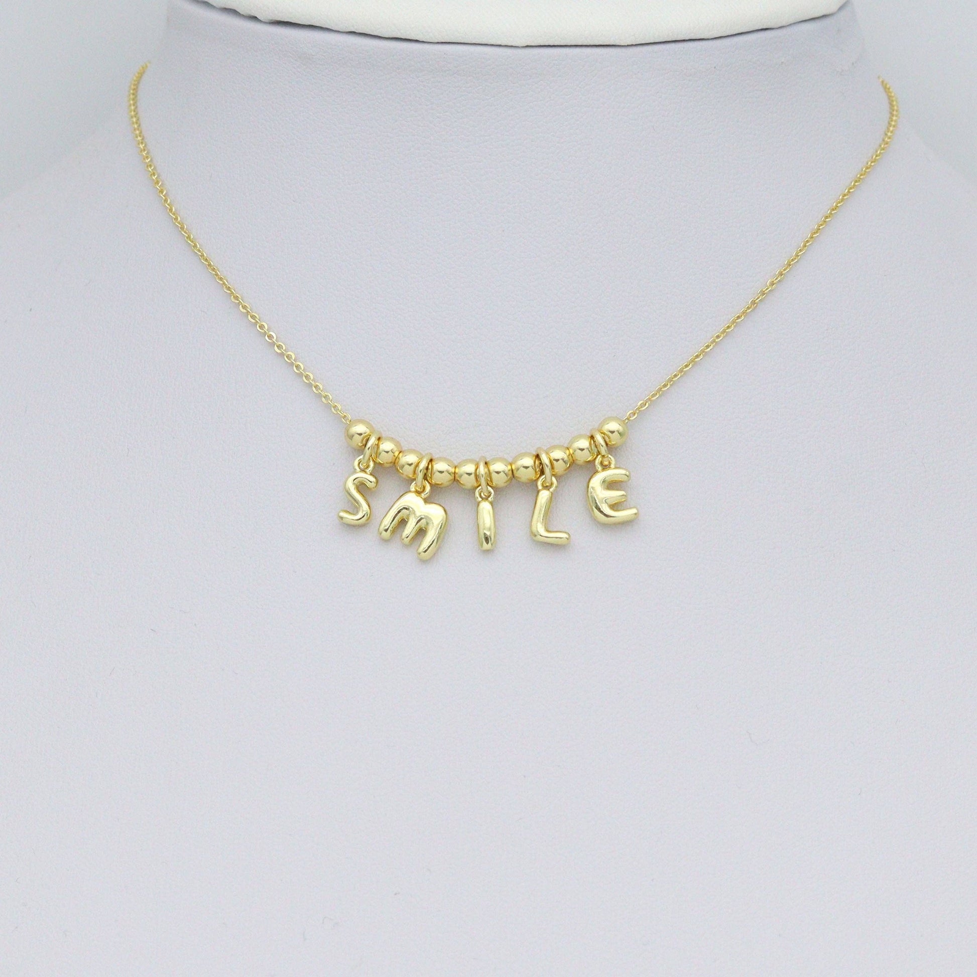 Small Bubble Initial charm, Alphabet Initial Charm Pendant, Sku#LX894 BestBeads&Beyond