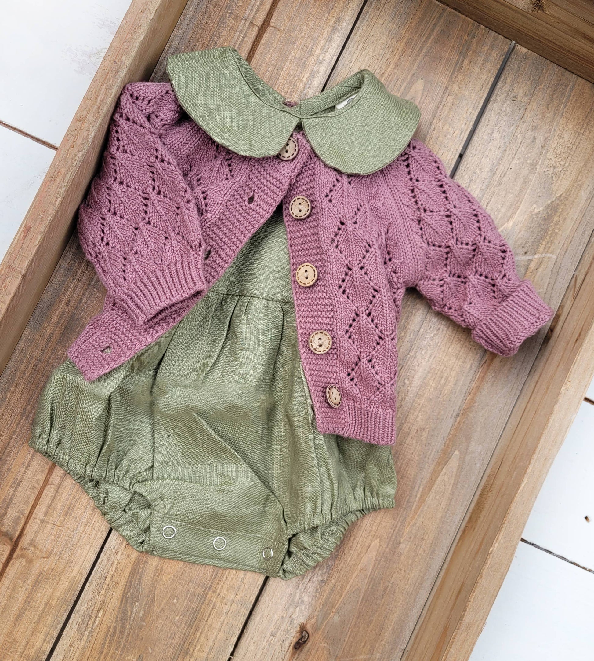 Annie Knit Sweater Cardigan OLIVE & CRADLE