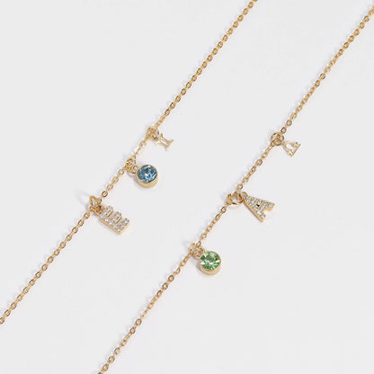 18K Gold PVD Cubic Zirconia Birthstone Charm WJW