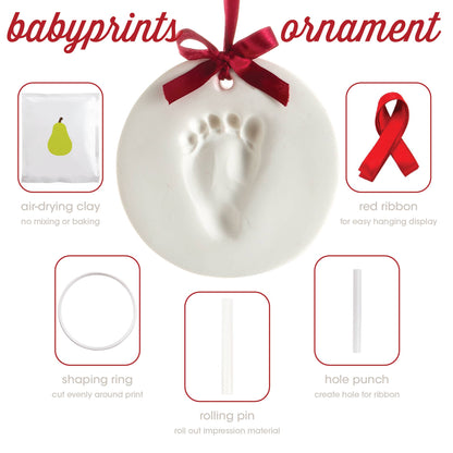 Baby Christmas Handprint or Footprint Keepsake Ornament Pearhead