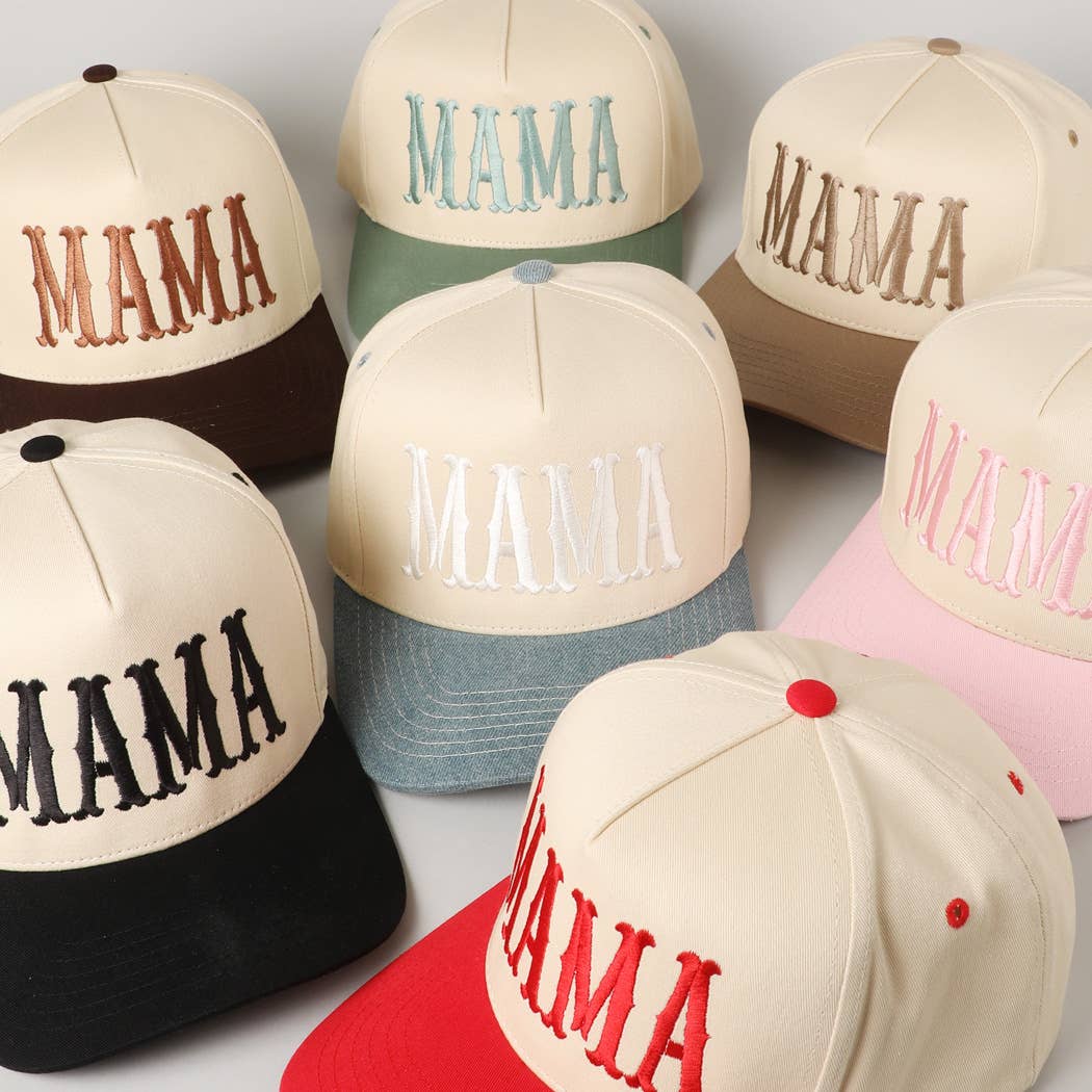 MAMA Typographic Design Embroidery Baseball Cap Fashion City