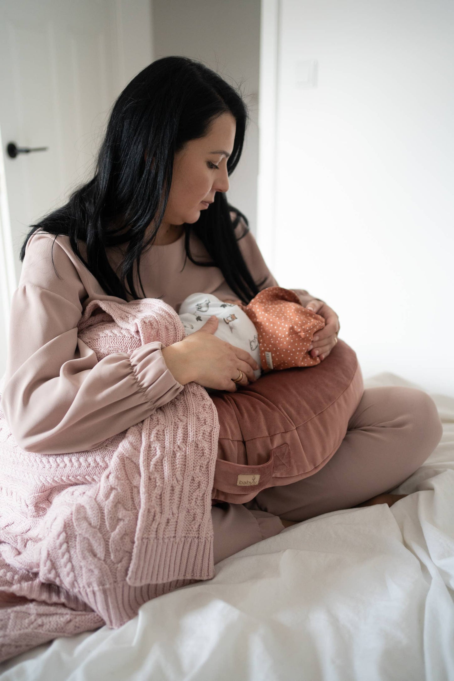 Velvet nursing pillow/ breastfeeding- for mother and baby