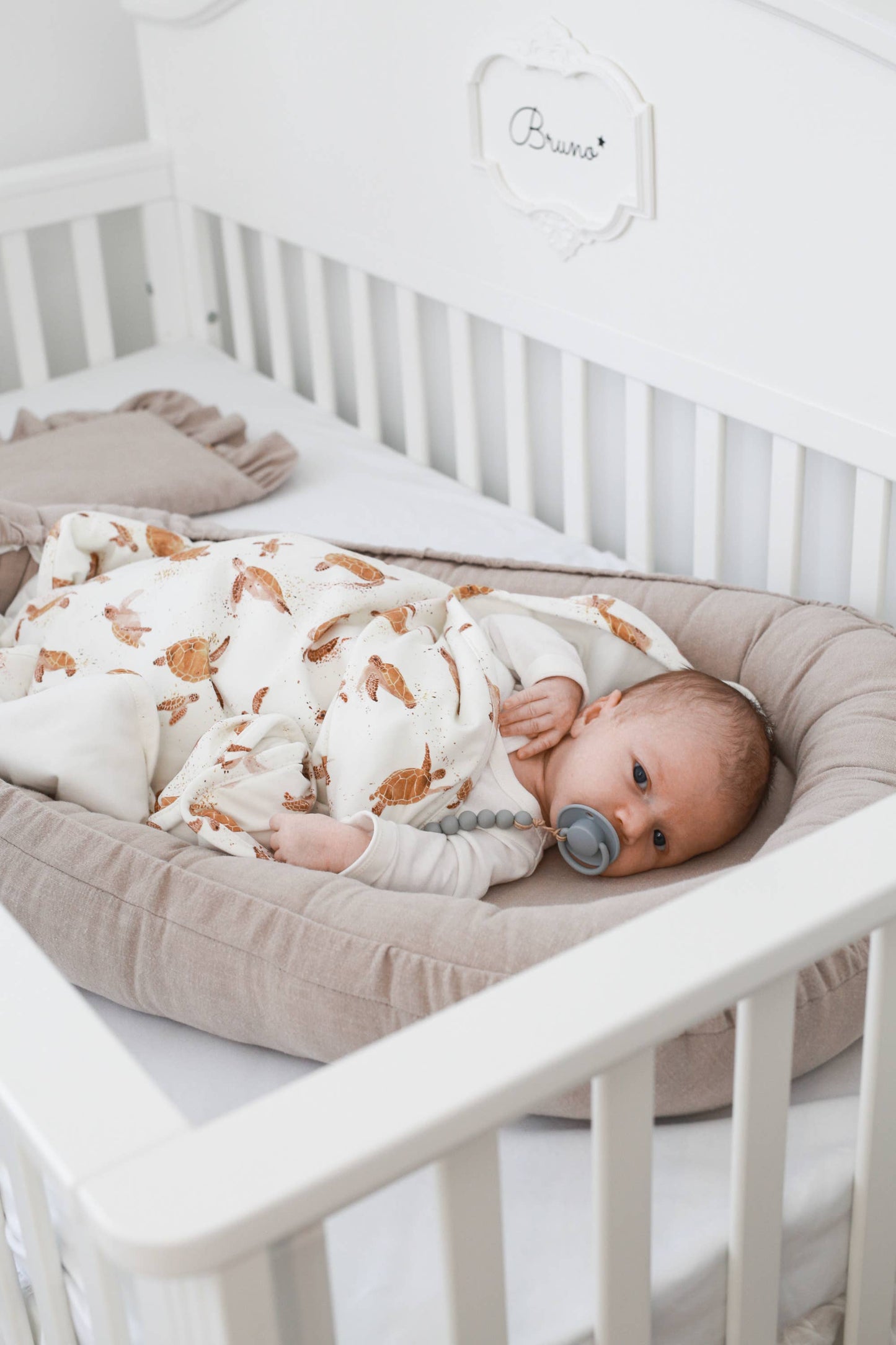 Linen babynest - beige