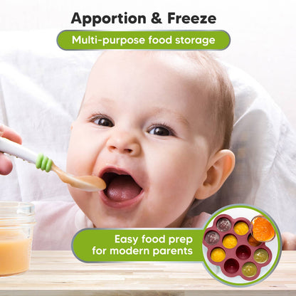 2oz x 10 Pods Prep Silicone Baby Food Freezer Tray with Lid