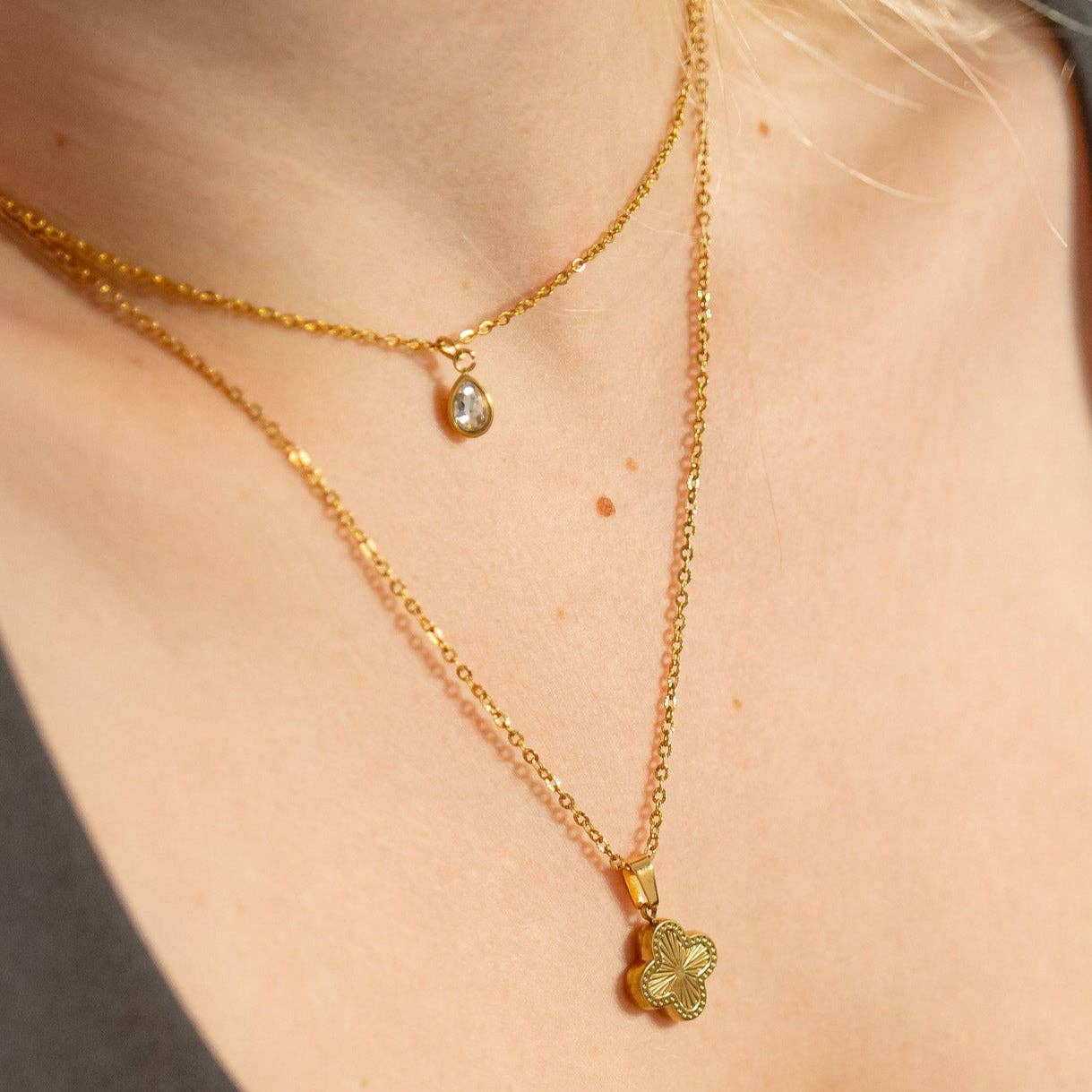 18K Gold PVD Teardrop Birthstone Charm WJW