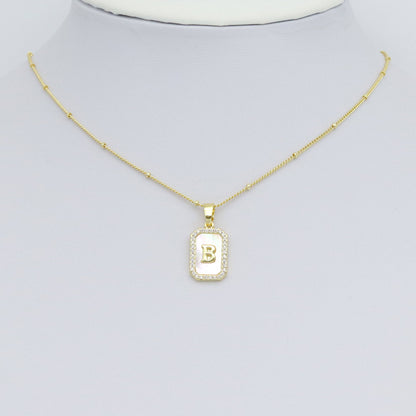Gold Rectangle Initial Charm, Alphabet Name Letter Charm BestBeads&Beyond