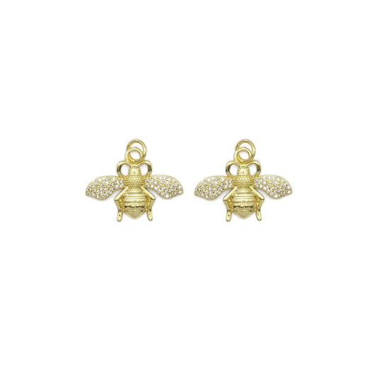 Bee Charms Love, Paige Designs CZ Gold French Bee