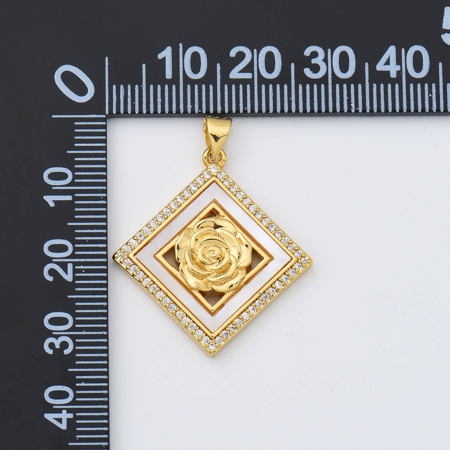 Diamond Rose Flower Shell Charm Beads Creation