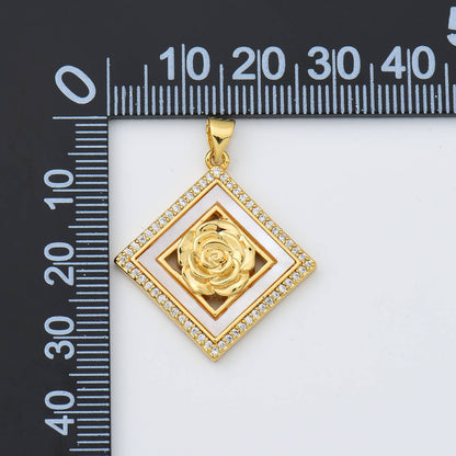Diamond Rose Flower Shell Charm Beads Creation