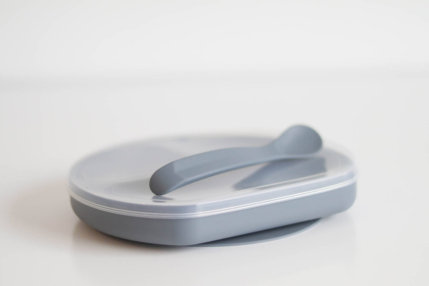 Silicone Suction Plate With Lid and Spoon