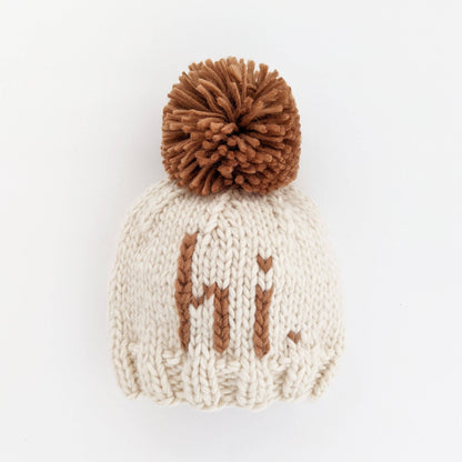 Hi. Pecan Hand Knit Beanie Hat Baby & Kids