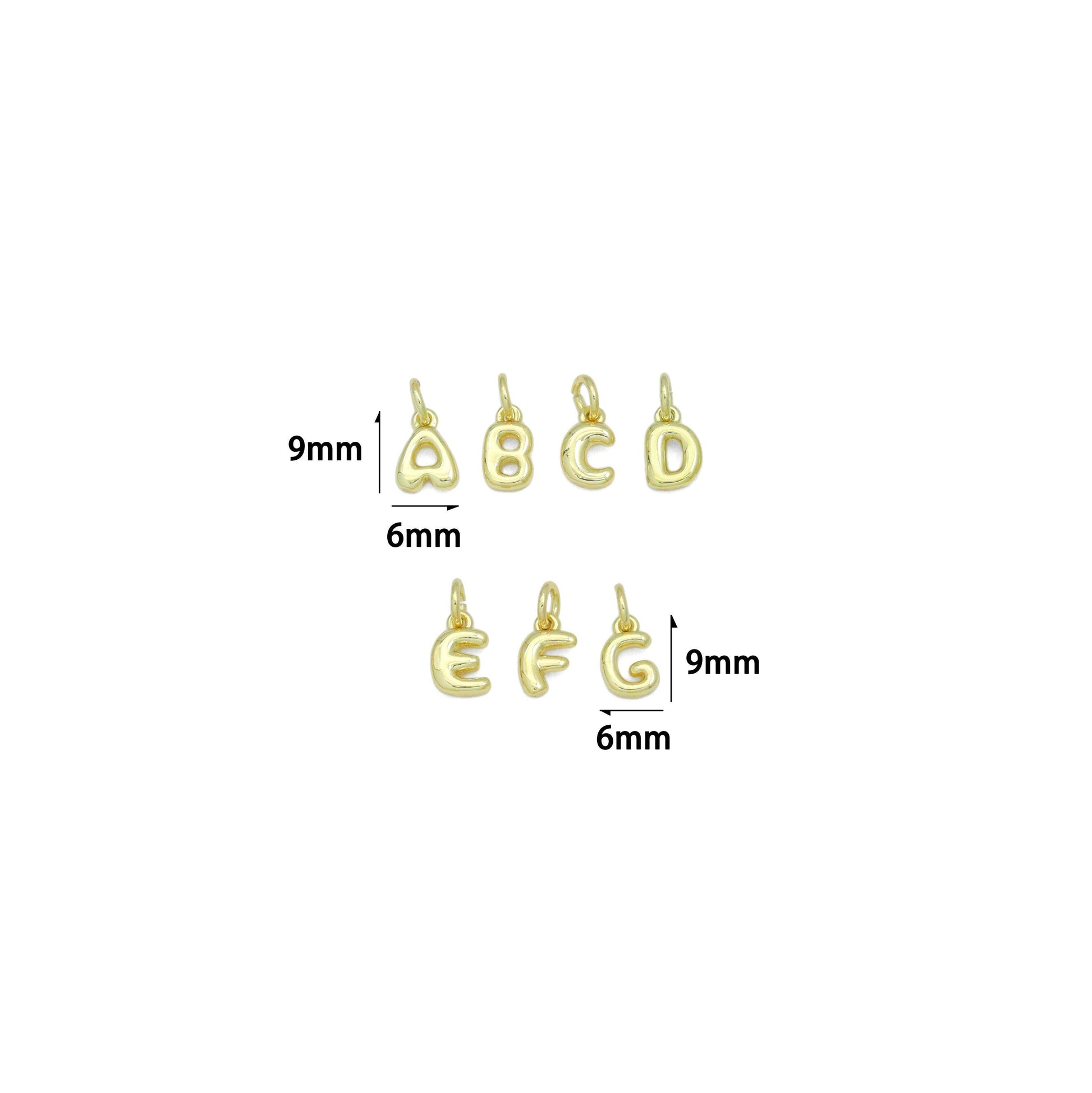Small Bubble Initial charm, Alphabet Initial Charm Pendant, Sku#LX894 BestBeads&Beyond