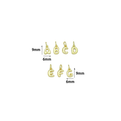 Small Bubble Initial charm, Alphabet Initial Charm Pendant, Sku#LX894 BestBeads&Beyond