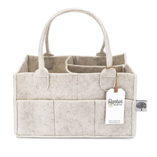 Diaper Caddy in White Parker Baby Co.