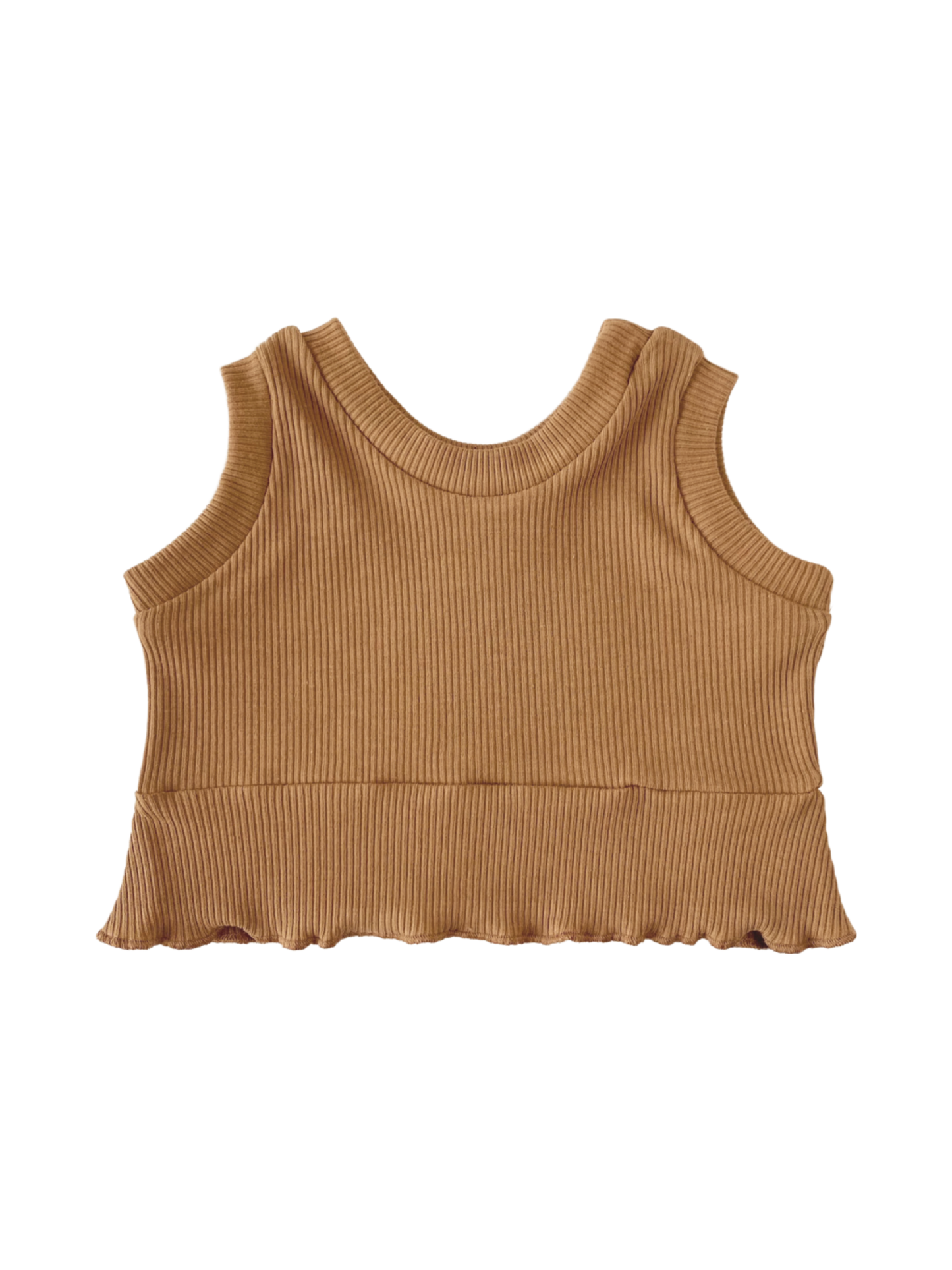 Ruffle top / ribbed - earth tones