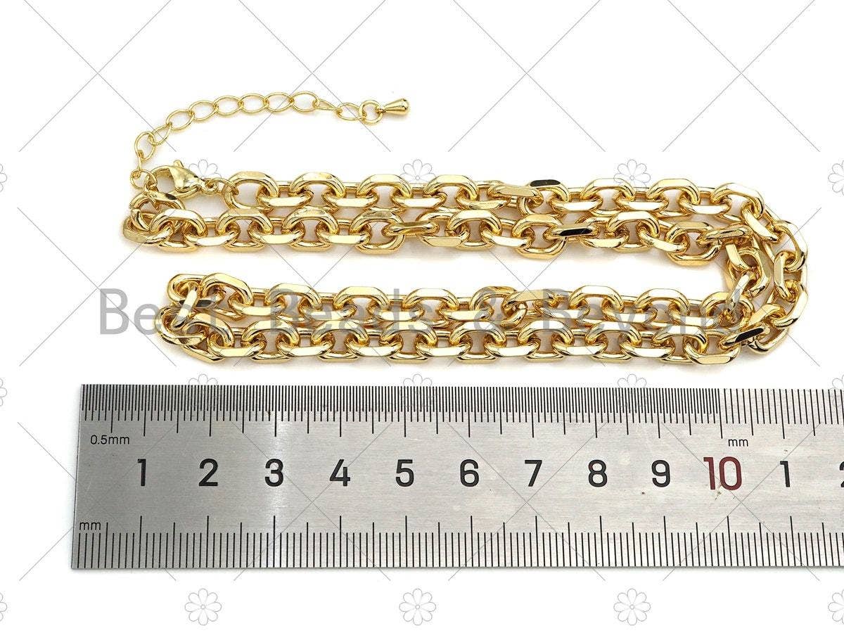 18" Gold Filled Chunky Oval Link Chain Necklace (Adjustable) BestBeads&Beyond