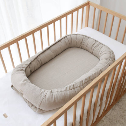 Linen babynest - beige