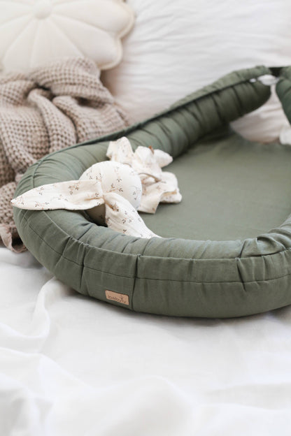 Linen babynest - beige