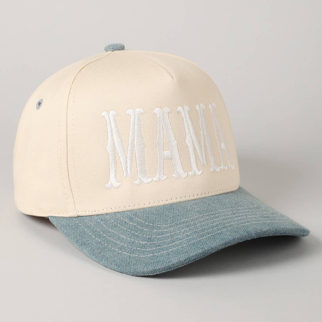 MAMA Typographic Design Embroidery Baseball Cap Fashion City