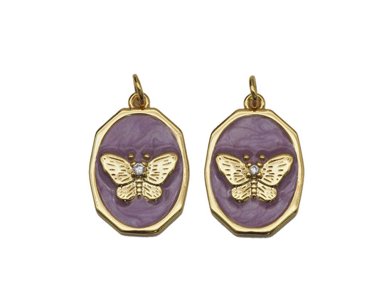 Butterfly Charms Hunny B's Purple Enamel Butterfly