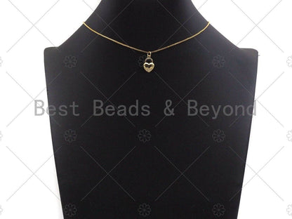 CZ Micro Pave Heart Lock Pendant BestBeads&Beyond