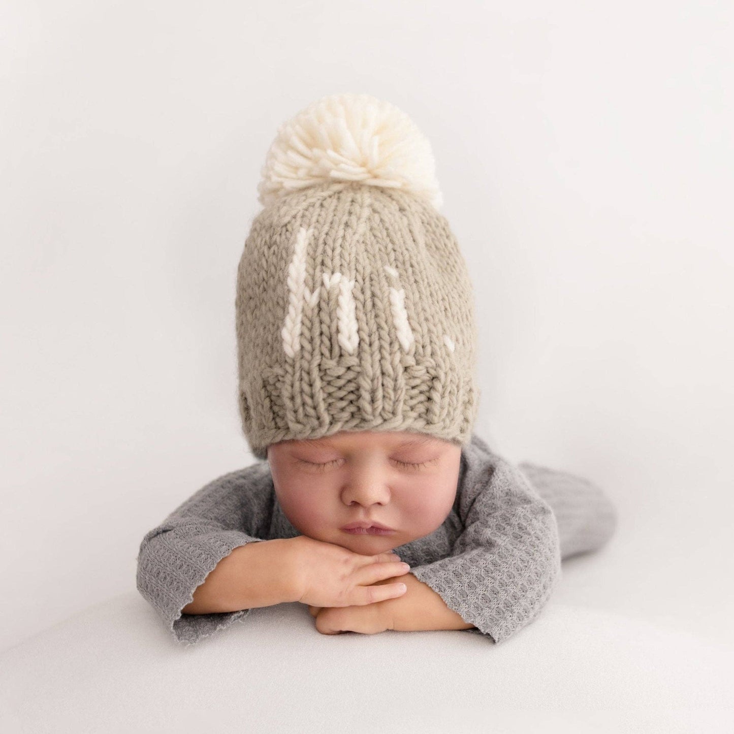 Hi. Pebble Brown Hand Knit Beanie Hat Baby & Kids