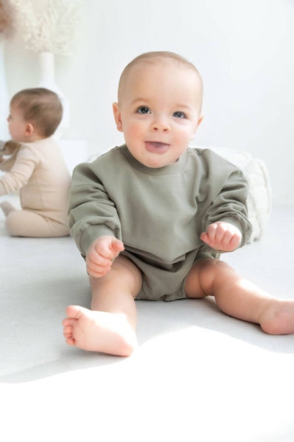 Sweatshirt Bubble Romper | Basil