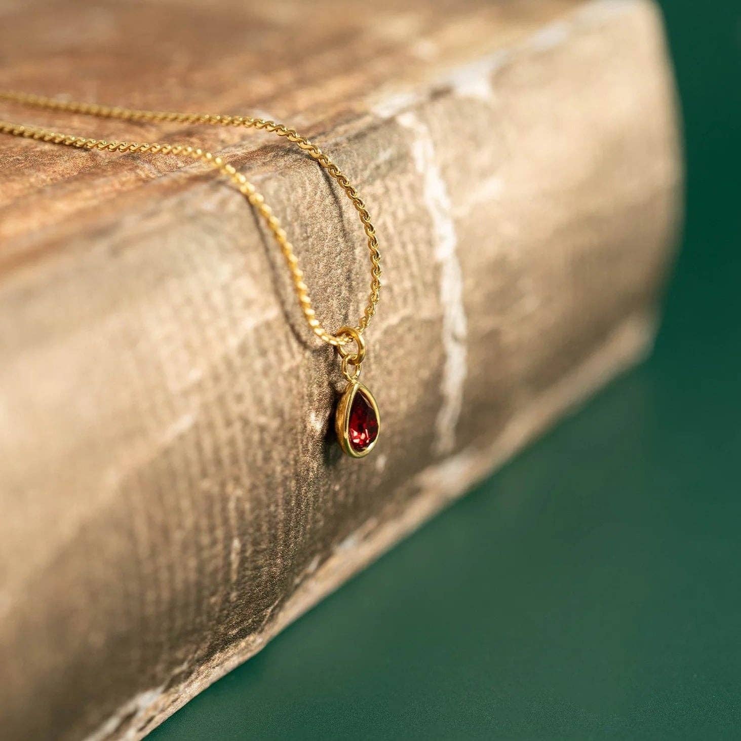 18K Gold PVD Teardrop Birthstone Charm WJW