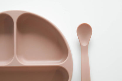 Silicone Suction Plate With Lid and Spoon